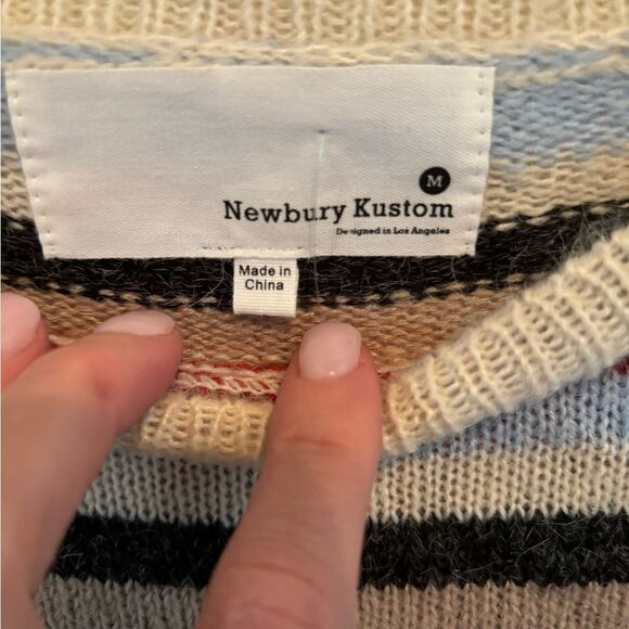 Newbury Kustom Striped Knit Pullover Sweater size M - Picture 3 of 5